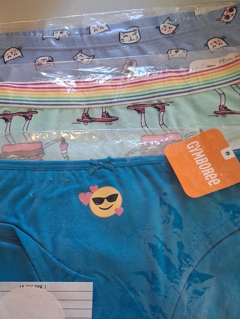 Gymboree Girls' Cat Print Underwear Trio - Blue, Mint, Teal